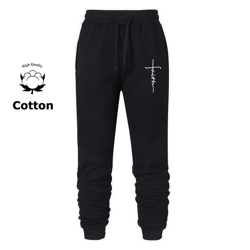 Cross Print Sweatpants for Men Christian Athletic Workout Running Joggers Trackpants Casual Comfy Cotton Blend Pants Trousers