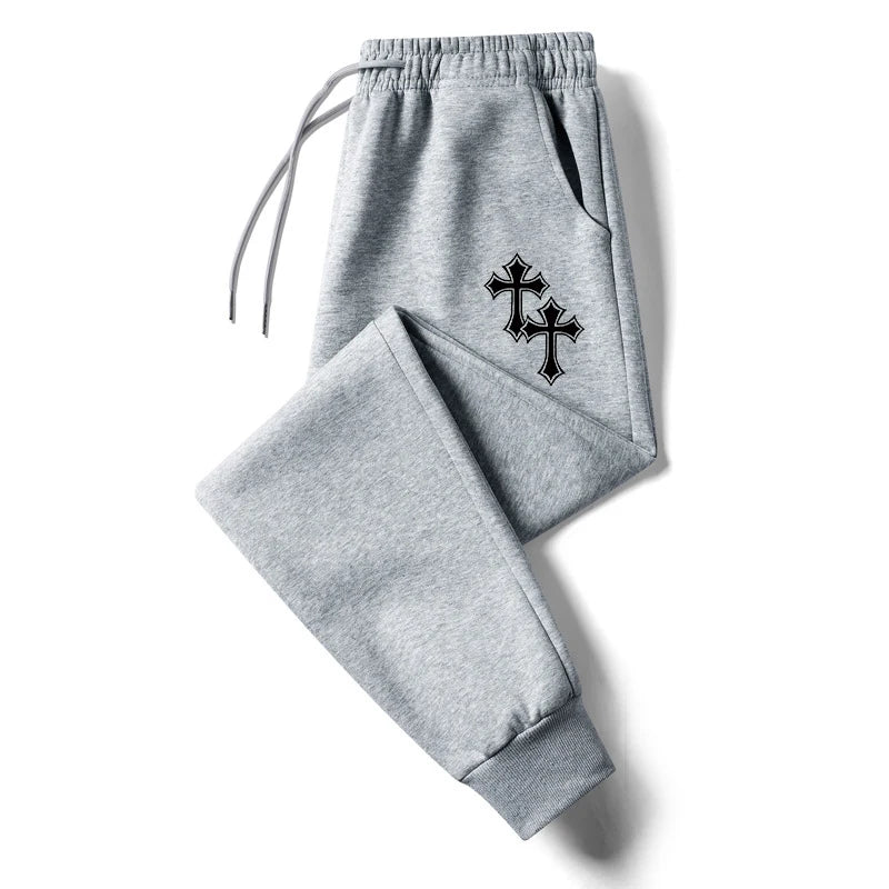 Cross Print Sweatpants for Men Christian Athletic Workout Running Joggers Trackpants Casual Comfy Cotton Blend Pants Trousers