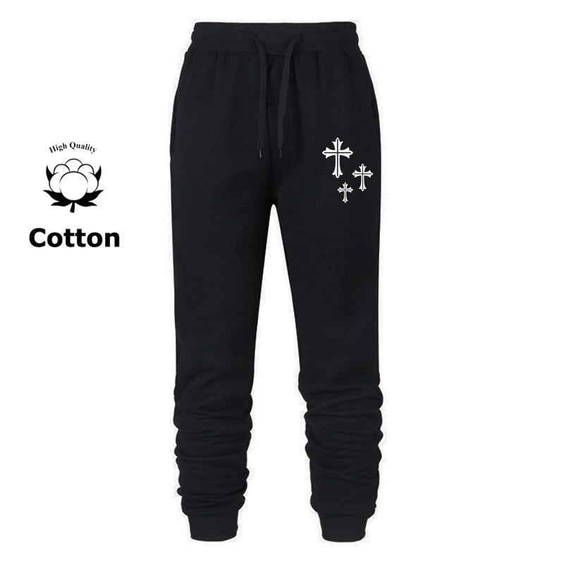 Cross Print Sweatpants for Men Christian Athletic Workout Running Joggers Trackpants Casual Comfy Cotton Blend Pants Trousers