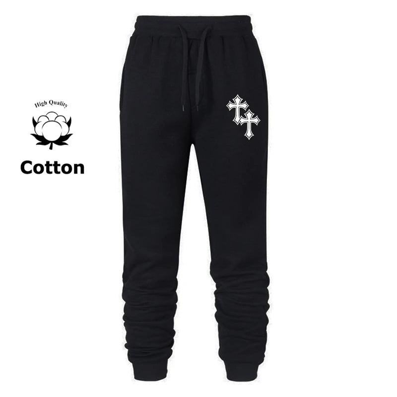 Cross Print Sweatpants for Men Christian Athletic Workout Running Joggers Trackpants Casual Comfy Cotton Blend Pants Trousers
