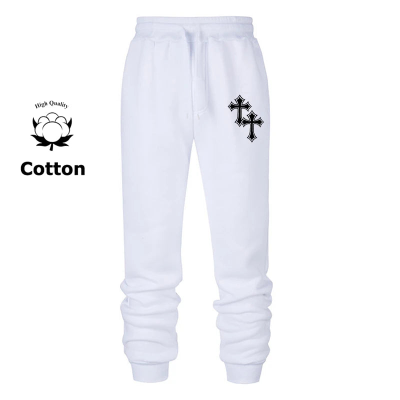 Cross Print Sweatpants for Men Christian Athletic Workout Running Joggers Trackpants Casual Comfy Cotton Blend Pants Trousers